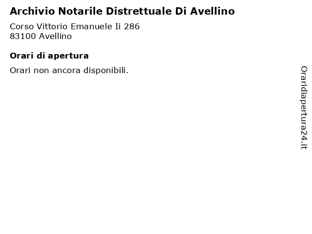 Orari di apertura Archivio Notarile Distrettuale Di Avellino